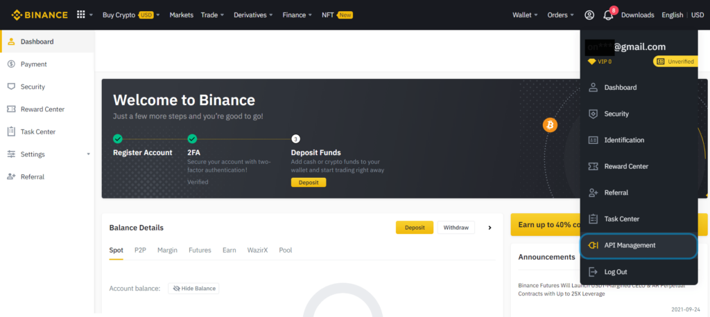 Binance-dashboard - Telegram crypto price bot