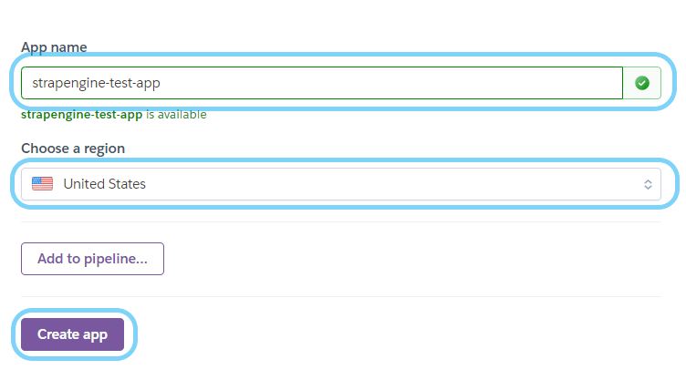 choose app name on heroku - free node js hosting